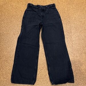 Free People Black High-Rise Wide Leg Jeans